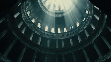 Ancient Roman Forum with Dramatic Light Rays