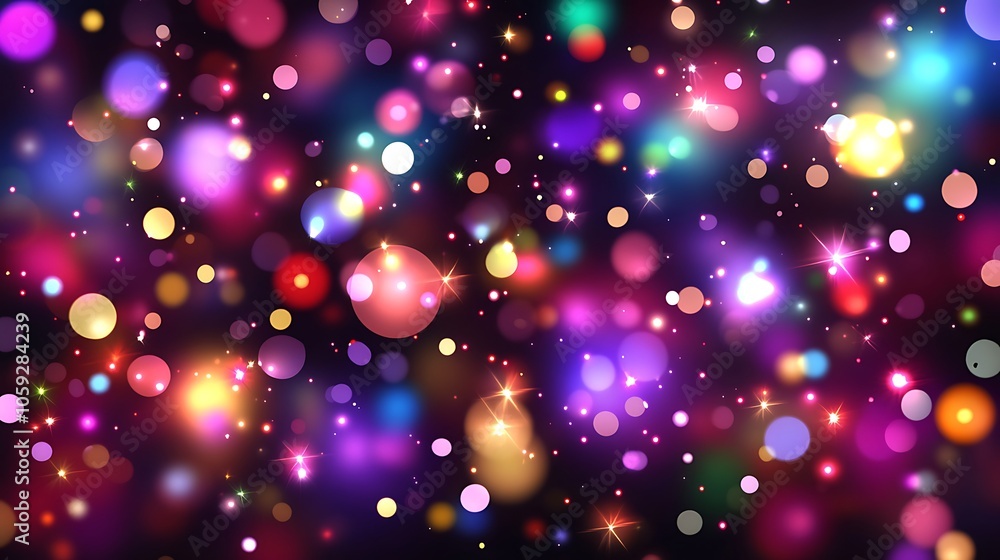 Poster colorful bokeh lights background smooth blue background with copy space for advertisements