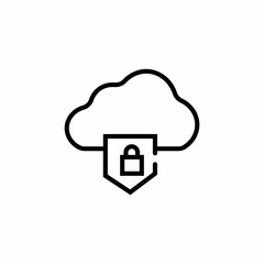 cloud protection data icon sign vector