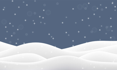 3d snow winter background. Vector pile on ground. Crystal drift floor landscape with ice hills. Pastel podium for winter sale. Snowflakes bokeh Christmas night scene. Snowdrift background frame png