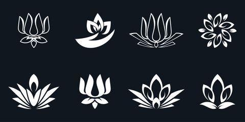 flower logo design collection with creative and modern concept premium vector