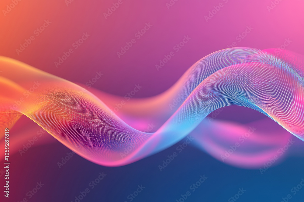 Poster elegant abstract waves in vibrant hues, creating a smooth flow of color perfect for artistic and mod