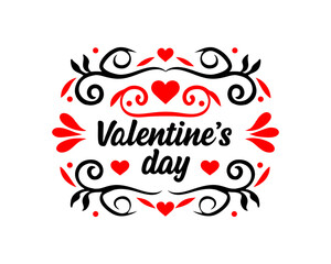 Valentine's Day Typography Vector Illustration