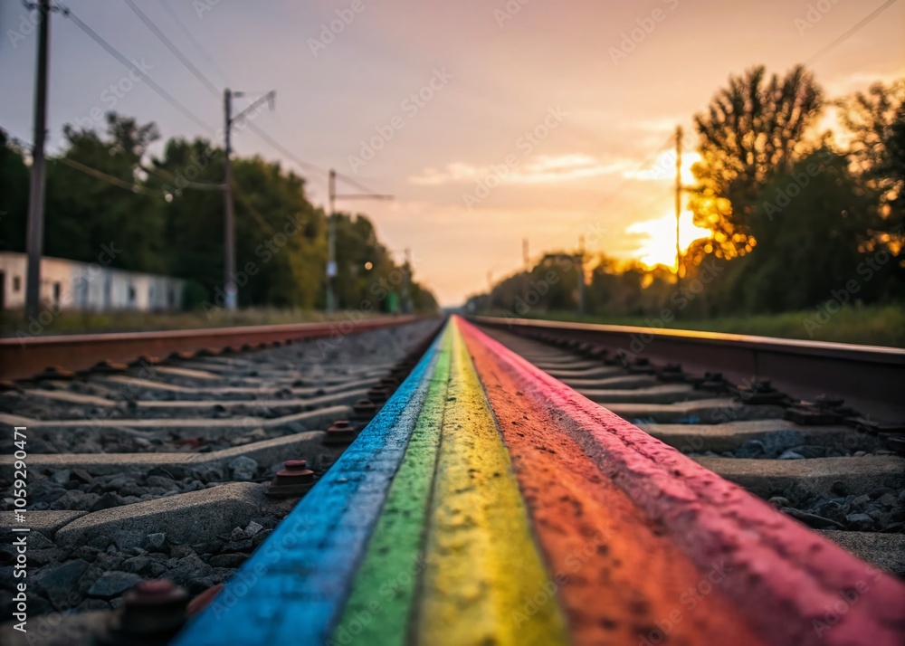 Poster colorful perspective lines in space with high depth of field for abstract backgrounds