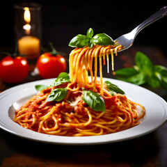 spaghetti with tomato sauce