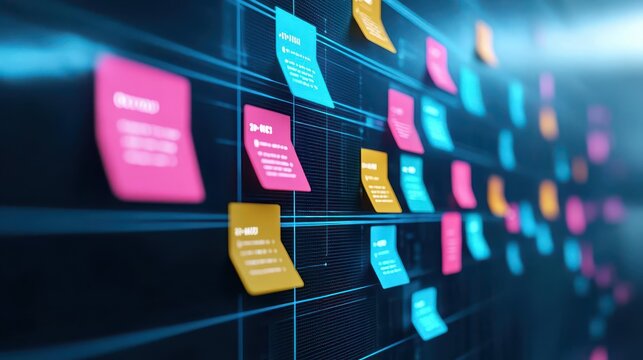 Agile sprint workflow in dynamic office, Agile planning, efficient task organization