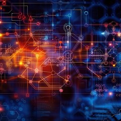Fototapeta premium Vibrant Chemistry Background with Scientific Symbols