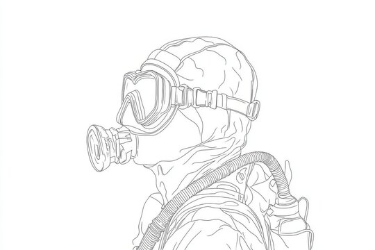outline gas mask person profile view clip art preview