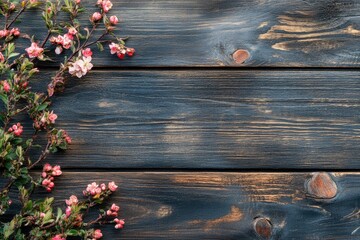 Fototapeta premium background for Valentine's Day on wooden boards with generative ai