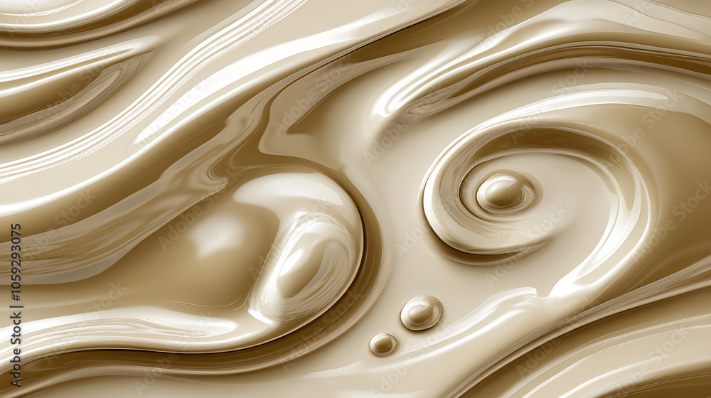 Aufkleber subtle illustration of beige water droplets on smooth surface, creating calming and elegant visual. 