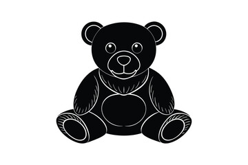 Teddy Bear with Bow Vector Illustration Cute and Cuddly Toy Design for Kids, Gifts, and Heartwarming Decor