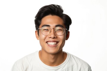 Fototapeta premium Close up portrait of attractive Asian man with big smile.