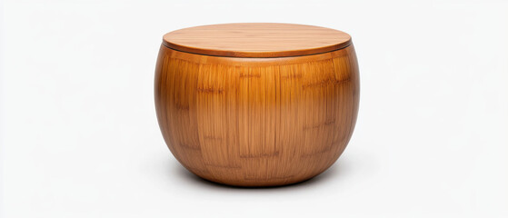 Bamboo storage table with round design and smooth finish