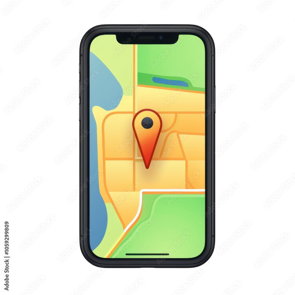 Poster mobile map application on smartphone display
