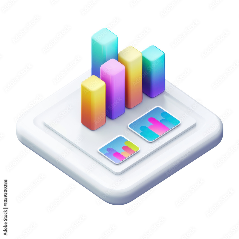Aufkleber colorful abstract graph and chart design element