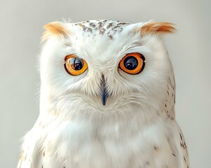 Obraz premium Realistic Snowy Owl with Striking Orange Eyes