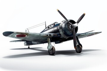 Fototapeta premium Japanese fighter plane Zero Fighter on a white background