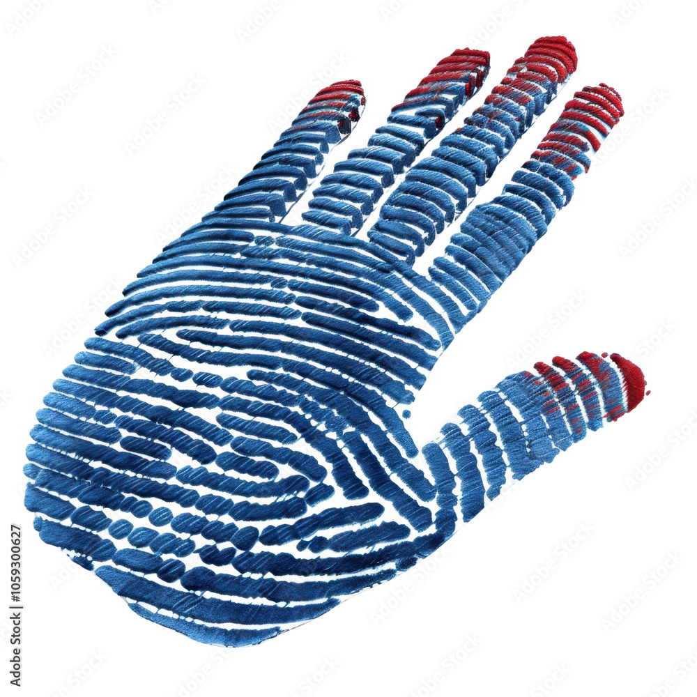 Poster colorful handprint with unique fingerprint design