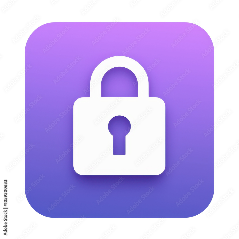 Poster security lock icon on a gradient background