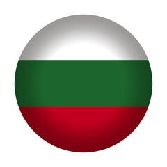Obraz premium Round Bulgarian flag icon, vector illustration. Bulgarian flag button isolated on a transparent or white background.