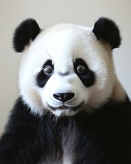 Fototapeta premium Gentle Giant Panda with Round Face