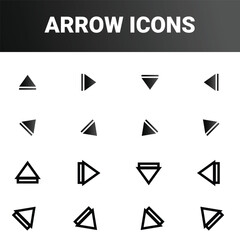 Simple minimalist directional arrow sign mark icons set design vector