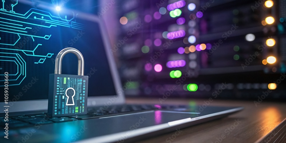 Aufkleber cyber security data protection bokeh background for digital safety and information security concepts