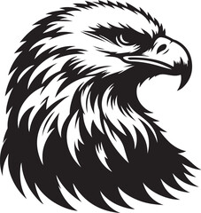 eagle bird T-shirt Design silhouette black and white with white background