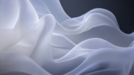 Obraz premium White airy smoke waves on dark background