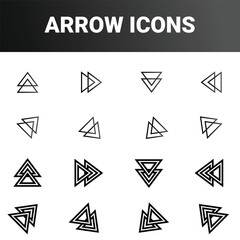 Simple minimalist directional arrow sign mark icons set design vector