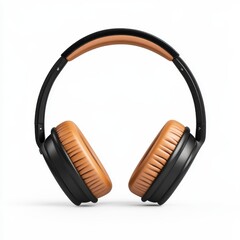 Stylish black and tan headphones designed for comfort and quality sound, perfect for music lovers and audiophiles.