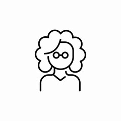 curly hair female user icon sign vector