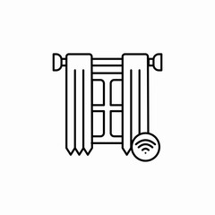 curtains wireless control icon sign vector