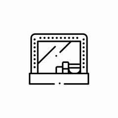 makeup mirror desk icon sign vector