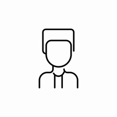 straight hair male user icon sign vector