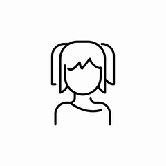 teenager girl user icon sign vector