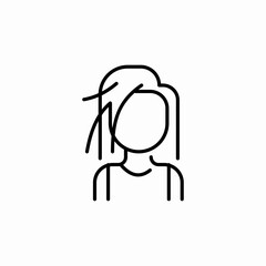 unkempt hair female icon sign vector