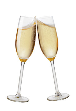 Champagne flutes toasting