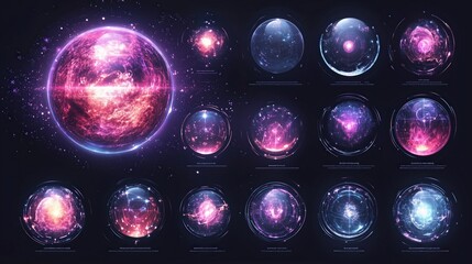 Cosmic Orbs in Vibrant Light Effects