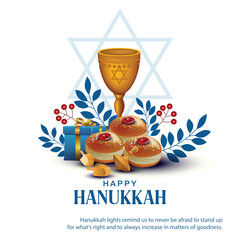 Israel celebrating happy Hannukah festival. creative abstract vector illustration design.