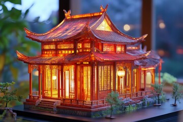Naklejka premium Chinese house with generative ai