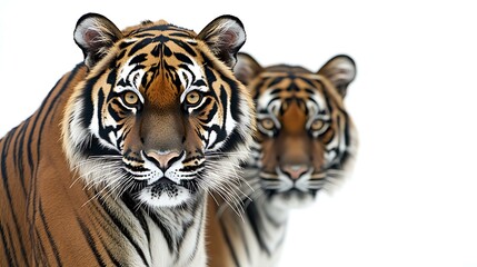Fototapeta premium Majestic Bengal Tigers in Intense Close-Up