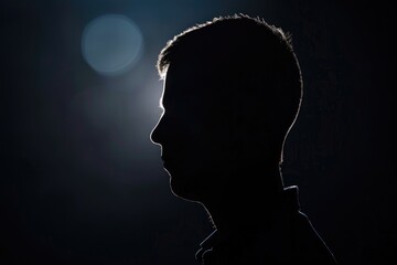 dark backlight shadow silhouette of male person  incognito unknown profile
