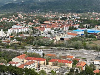 View of the city of Knin from the ancient fortress of Knin, Croatia - Blick auf die Stadt Knin von...