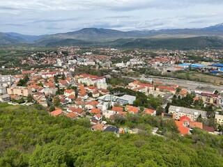 View of the city of Knin from the ancient fortress of Knin, Croatia - Blick auf die Stadt Knin von der alten Festung Knin, Kroatien - Pogled na grad Knin sa drevne Kninske tvrđave, Hrvatska