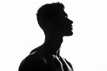 Male silhouette isolated on white