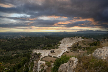 On top of the Chateau des Baux, a fortified castle built during the 10th century, located in Les Baux-de-Provence, France