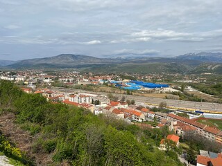 View of the city of Knin from the ancient fortress of Knin, Croatia - Blick auf die Stadt Knin von...