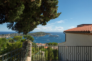Bay of Villefranche-sur-Mer seen from the Boulevard de la Corne d Or, France