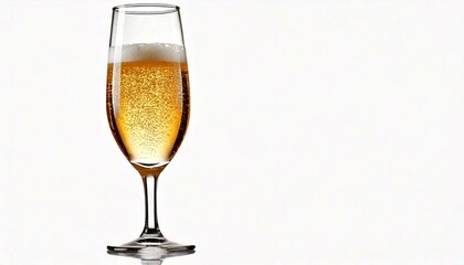 glass of champagne isolated on white